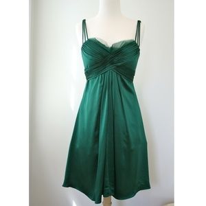 EUC Marc Bouwer Glamit! Emerald Green Silk Cocktail Dress